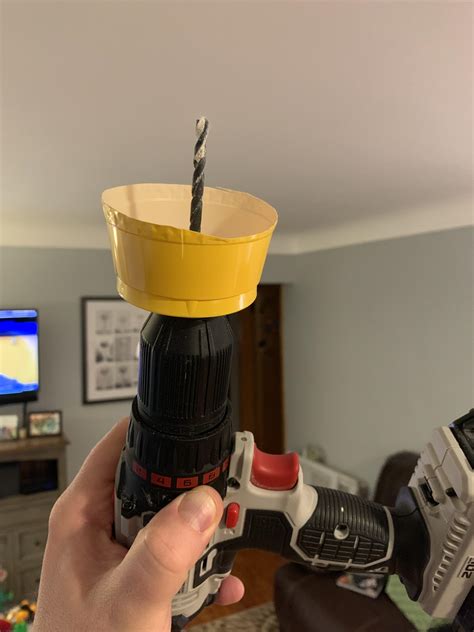 Drilling A Hole In A Ceiling This Saves From Dust Debris R Lifehacks