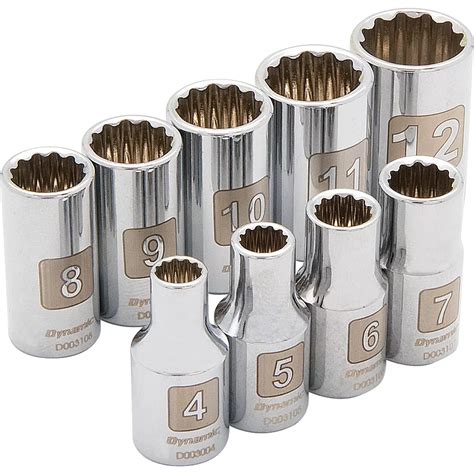 Dynamic Tools 1 4 Inch Drive 9 Piece 12 Point Standard Metric Socket