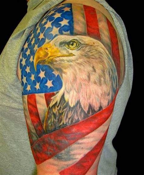 Eagle Flag Tattoo Shoulder