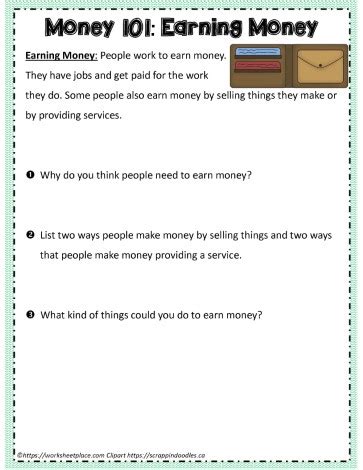 Earning Money Worksheets Worksheets Library