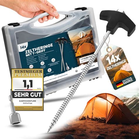 Earthventure 14 X Steel Tent Pegs With Box For Storage Including