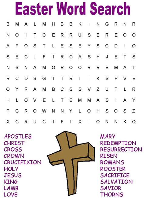 Easter Crossword Puzzle Printable Printable Word Searches