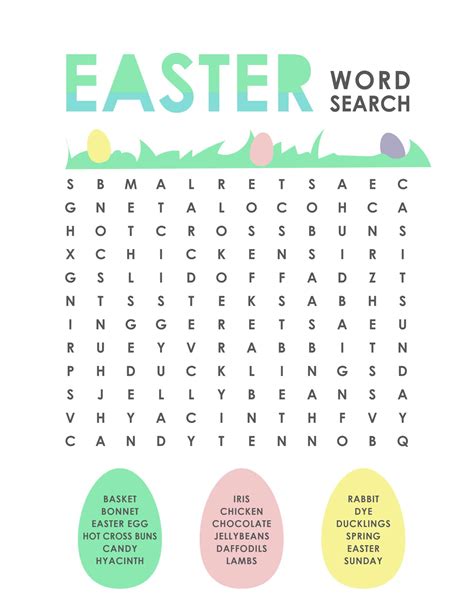 Easter Word Search For Kids