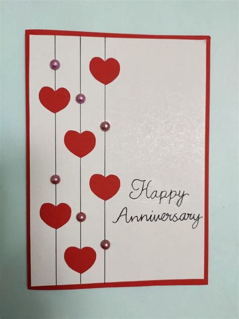 Easy Anniversary Greeting Card Hand Made Anniversary Greeting Card Wedding Homemade