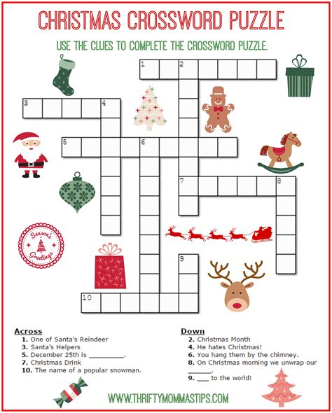 Easy Christmas Crossword Puzzles Printable