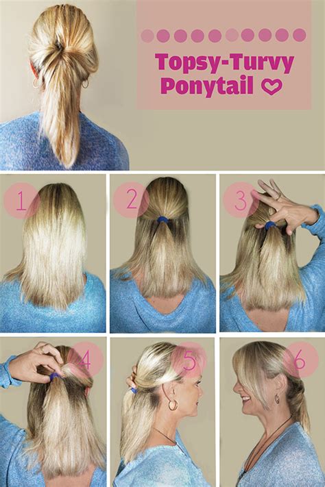 Easy Hairstyles For Long Hair Quick Topsy Turvy Ponytail Tutorial