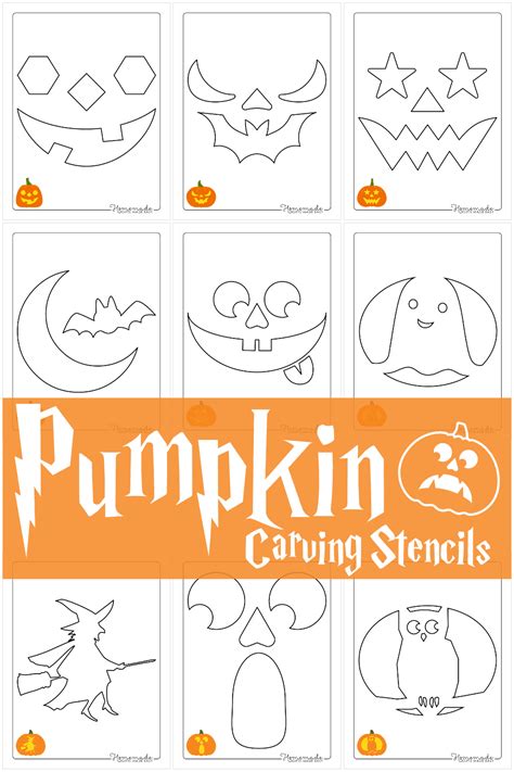 Easy Pumpkin Stencils Printable for Kids and Adults