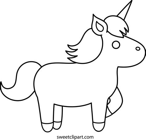 Easy Unicorn Coloring Pages Simple Unicorn Outline Coloring Coloring