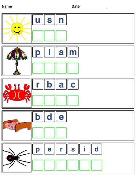 Easy Word Scramble Printable