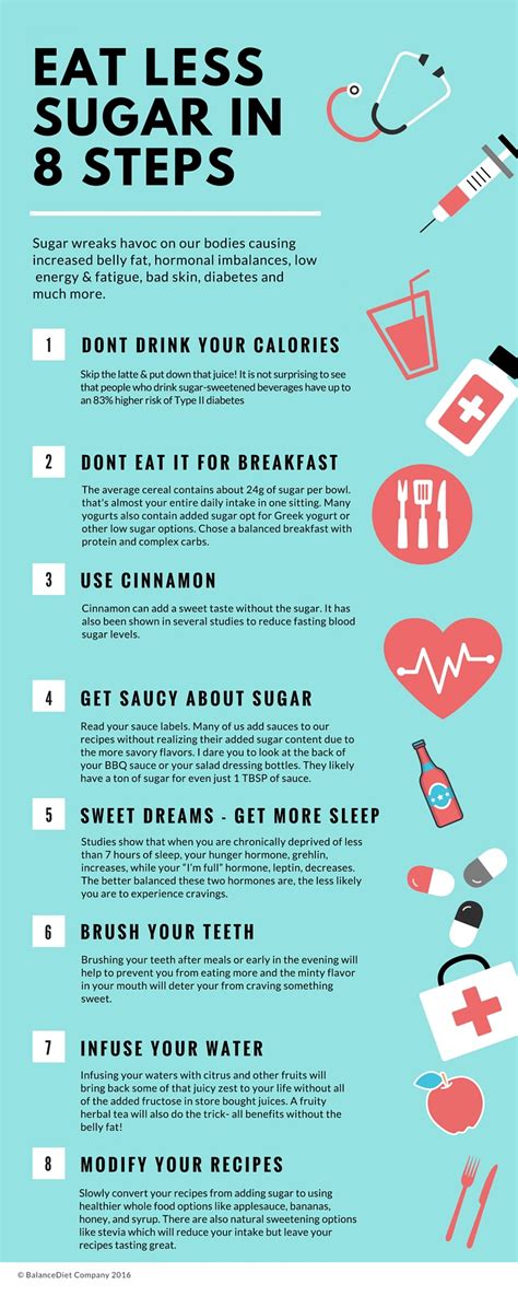 Eat Less Sugar In 8 Steps Infographic Facts