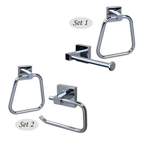 Ecospa Toilet Roll Holder Amp Towel Ring Bathroom Wc Accessories Set In Chrome Ebay