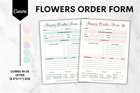 Editable Flowers Order Form Canva Template 5 3267000