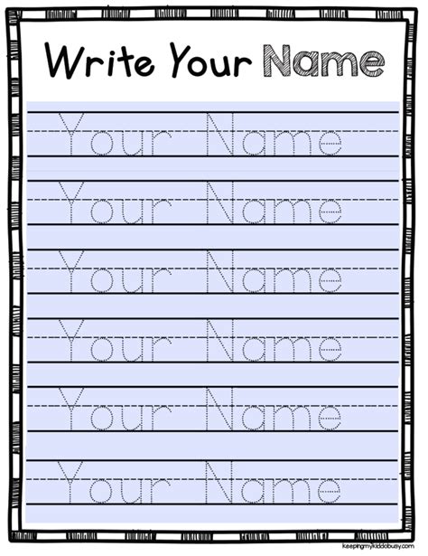 Editable Name Practice Sheets