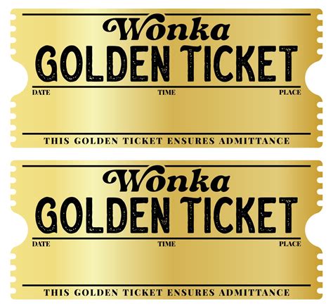 Editable Willy Wonka Golden Ticket Templates Clipart Best