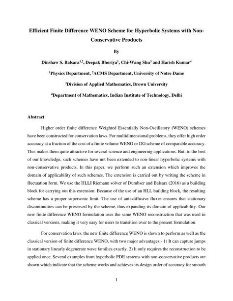 Efficient Finite Difference Weno Scheme For Hyperbolic Systems With Non Conservative Products