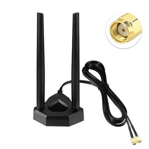 Eightwood Dual Wifi Antenna With Rp Sma Male Connector 2 4Ghz 5Ghz Dual Band Antenna Magnetic