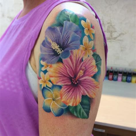 Elegant Hibiscus In Full Bloom Tropical Flower Tattoo Inspiration