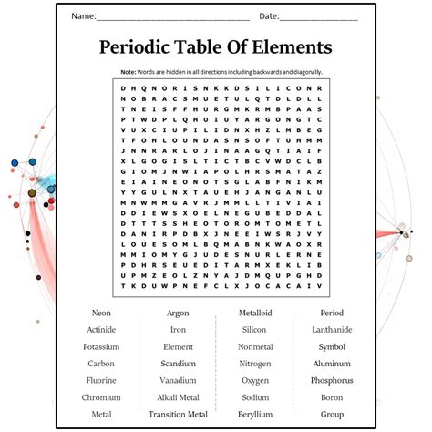 Element Word Search Activity Artofit