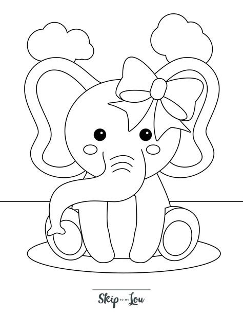 Elephant Coloring Pages Printable for Kids Fun