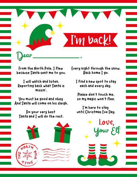 Elf On The Shelf Arrival Letter Printable Template Free Letters