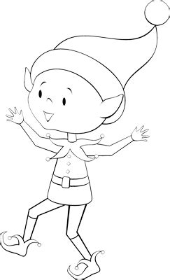 Elves Boy Outline Templates