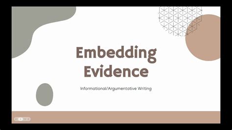 Embedding Evidence Informational Argumentative Writing Youtube