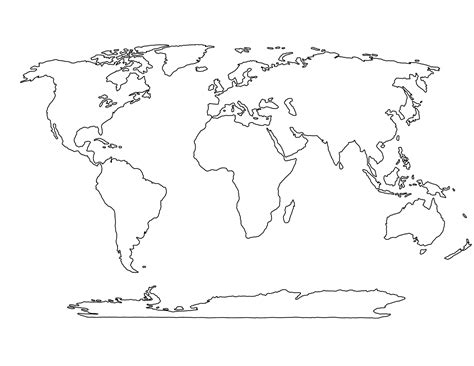 Printable Blank World Map for Education and Travel