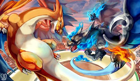 Epic Mega Charizard Battle 4K Ultra Hd Wallpaper By Sa Dui