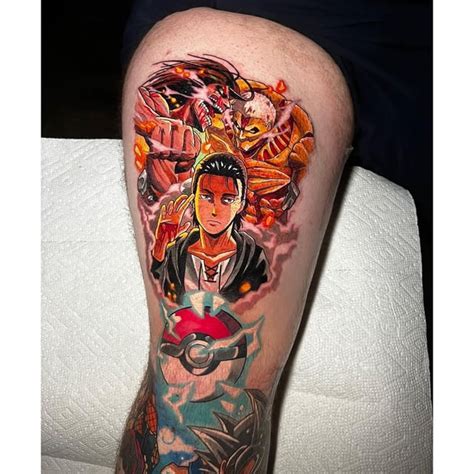 Eren Yeager Amp Reiner Done By Bronson Coddington Okami Tattoo In Newfoundland Nj R