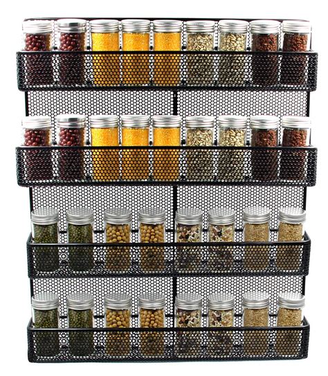 Esylife 4 Tier Wall Mount Spice Rack Organizer Large Kitchen Spice