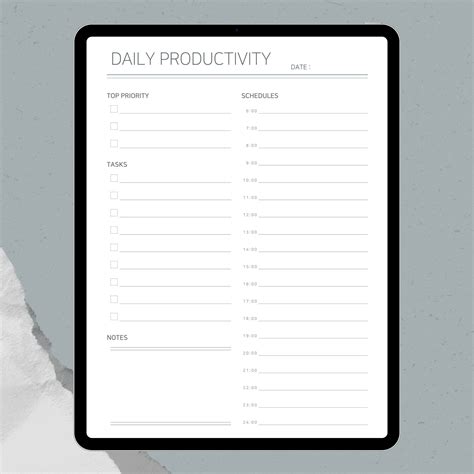 Etsy Productivity Printable Planner Daily Productivity Planner