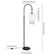 Evelyn Zoe Mid Century Modern Metal Arc Floor Lamp With Clear Glass