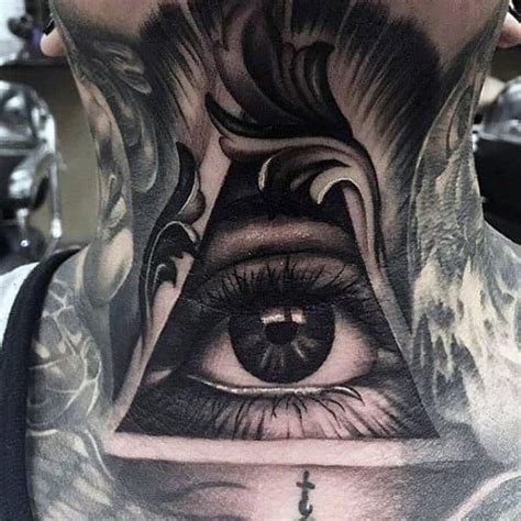 Eye Of Providence Neck Tattoo