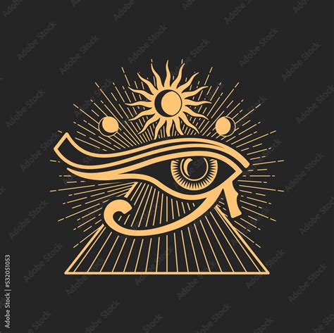 Eye Of The Pharaoh Esoteric Symbol Eye Of Horus Left Wedjat Eye Or