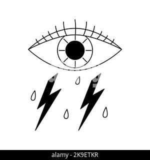 Eye Tattoo In Y2k 1990S 2000S Style Emo Goth Element Design Old