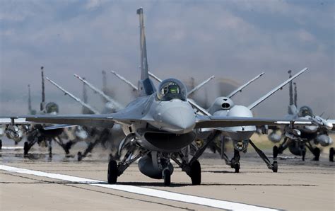 F 16S And Drones Put On Impressive Elephant Walk In New Mexico