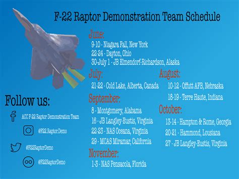 F 22 Demo Team 2025 Schedule