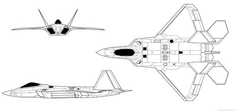 F22 Blueprint The Blueprints Com 2015 Lockheed Raptor Stealth