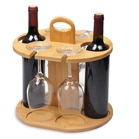 Factory Direct Sale Bamboo Portable Wine Rack Wine Glass Rack Wine Wine Rack Display Rack Bamboo