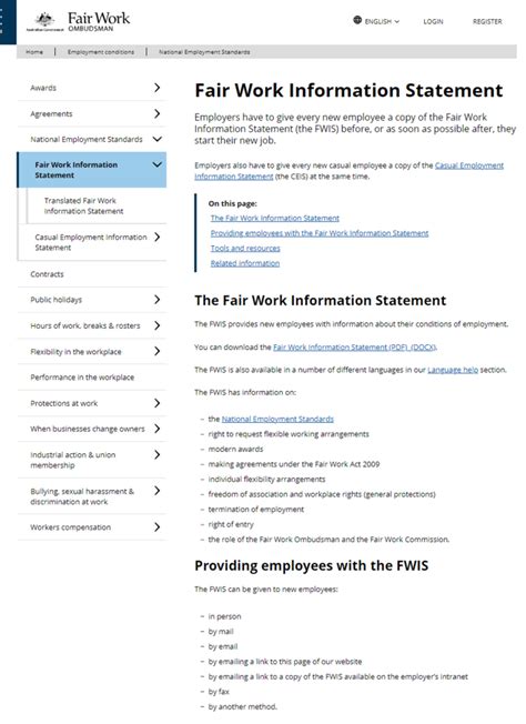 Fair Work Information Statement Respect Work