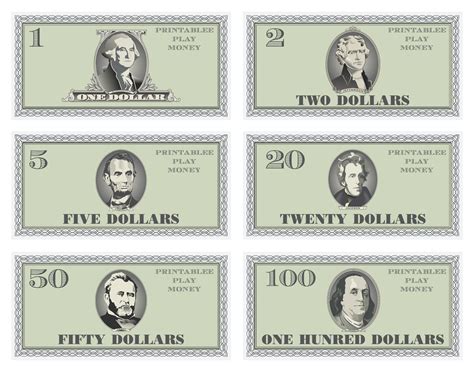 Fake Play Money Printable