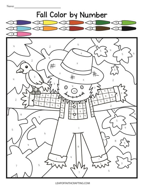 5 Fall Color by Number Printables for Kids