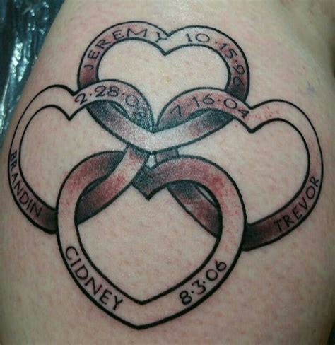 Family Heart Tattoo Designs with Love