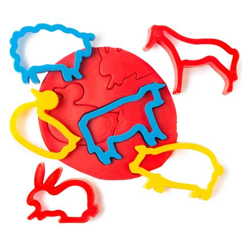 Farm Animal Shaped Cutters Set Of 6 Dough Tools