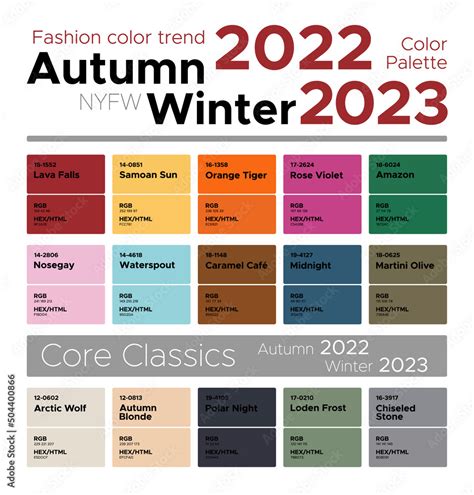 Fashion Color Trends Autumn Winter 2021 2022 Palette Fashion Colors