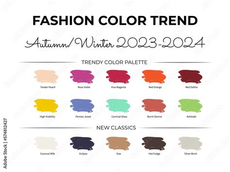 Fashion Color Trends Autumn Winter 2023 2024 Palette Fashion Colors