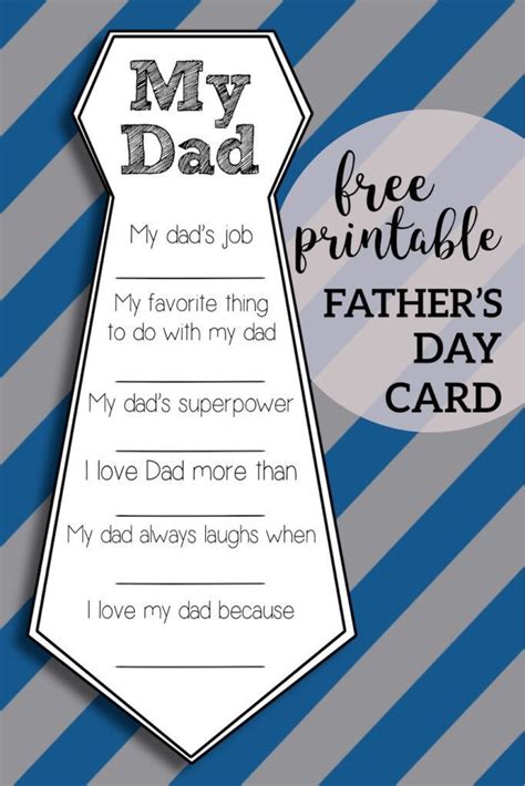 Father S Day Free Printable Card 5 Gift Ideas