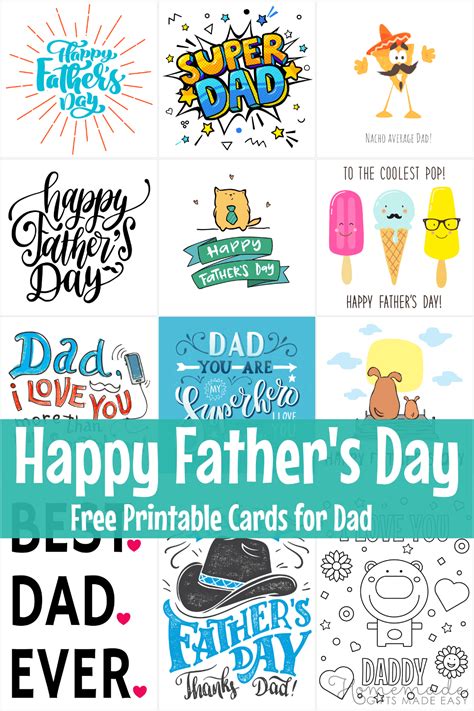 20 Free Printable Fathers Day Cards