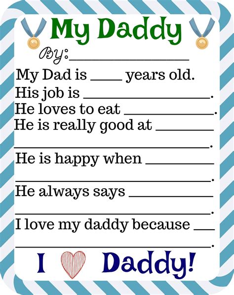 Fathers Day Printable For Kids