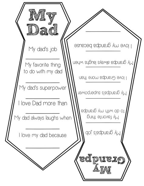 Fathers Day Printable Preschool